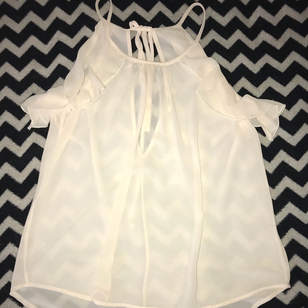 Sheer Spaghetti Ruffle Strap.